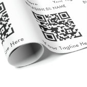 Voeg uw eigen BedrijfsQR de Naam van het Bedrijf v Cadeaupapier (Rol Hoek)