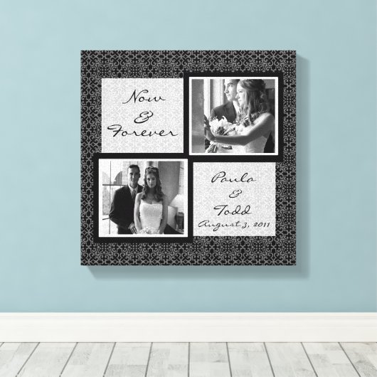 Voeg uw eigen bruiloft foto verpakt canvas (Insitu (Houten vloer))