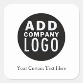 Voeg uw eigen Business Logo aangepaste tekst toe Vierkante Sticker (Voorkant)