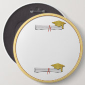 Voeg uw eigen Button voor Afstuderen met gouden te (Voorkant /achterkant)