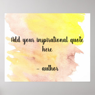 Voeg uw eigen Citaat Zonneny Waterverf Splash toe Poster