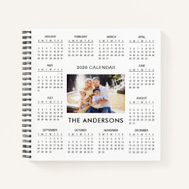 Voeg uw eigen familiefoto 2026 kalender toe | notitieboek