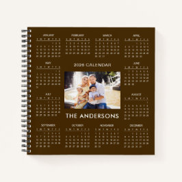 Voeg uw eigen familiefoto 2026 kalender toe | notitieboek