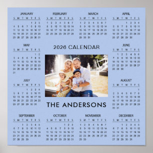Voeg uw eigen familiefoto toe 2026 Agenda Poster