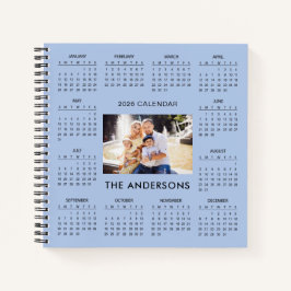 Voeg uw eigen familiefoto toe 2026 kalender | notitieboek