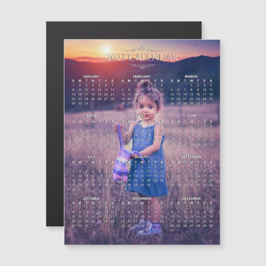 Voeg uw eigen foto 2023-agenda toe | Magnetische k (Voorkant / Achterkant)
