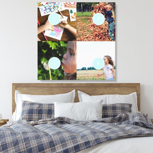 Voeg uw eigen Foto 4 afbeeldingen Canvas toe (Insitu (Slaapkamer))