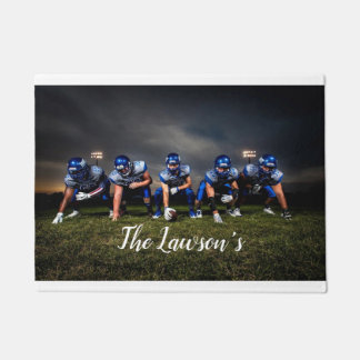 Voeg uw eigen foto aan uw eigen voordeur toe deurmat