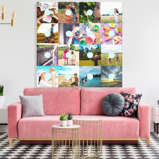 Voeg uw eigen foto aanpasbare 16 afbeeldingen Canv Canvas Afdruk (Insitu (Woonkamer))