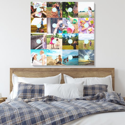 Voeg uw eigen foto aanpasbare 16 afbeeldingen Canv Canvas Afdruk (Insitu (Slaapkamer))