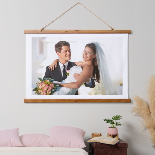 VOEG UW EIGEN FOTO DIY WEDDING Afbeelding Afbeeldi Hangend Wandkleed (Slaapkamer)
