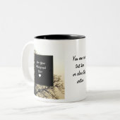 VOEG UW EIGEN FOTO EN TEKST TOE TWEEKLEURIGE KOFFIEMOK (Voorkant links)