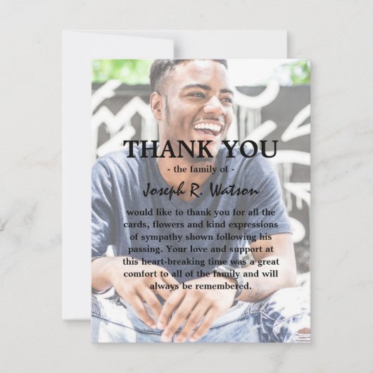 Voeg uw eigen foto- en tekstmedeleven toe bedankkaart (Voorkant)