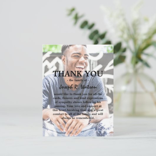 Voeg uw eigen foto- en tekstmedeleven toe bedankkaart (Staand voorkant)