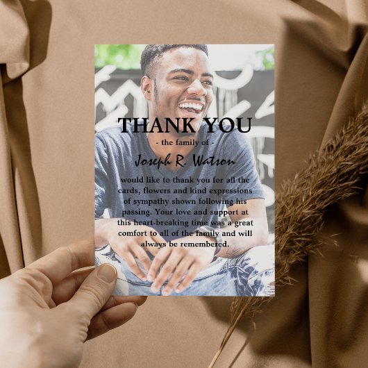 Voeg uw eigen foto- en tekstmedeleven toe bedankkaart