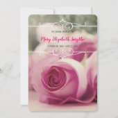 Voeg uw eigen foto-herinneringsservice Roze rozen  Kaart (Voorkant)