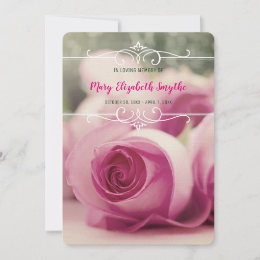 Voeg uw eigen foto-herinneringsservice Roze rozen  Kaart (Voorkant)