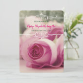 Voeg uw eigen foto-herinneringsservice Roze rozen  Kaart (Staand voorkant)