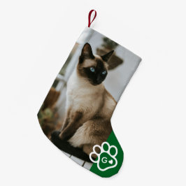 Voeg Uw Eigen Foto Kat Huisdieren Monogram Kleine Kerstsok