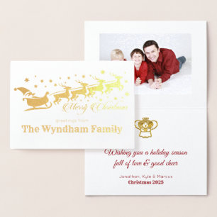 Voeg uw eigen foto-kerstkerstkerstkerstschilderhoe folie kaarten