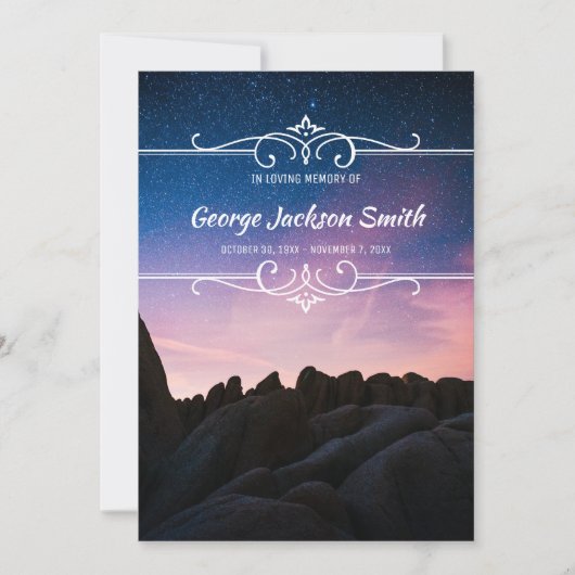 Voeg uw eigen foto-Memorial Service Night Sky toe Kaart (Voorkant)