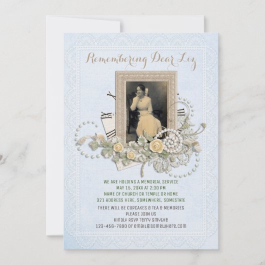 Voeg uw eigen foto-memorieposten toe aan Rozen Kaart (Voorkant)