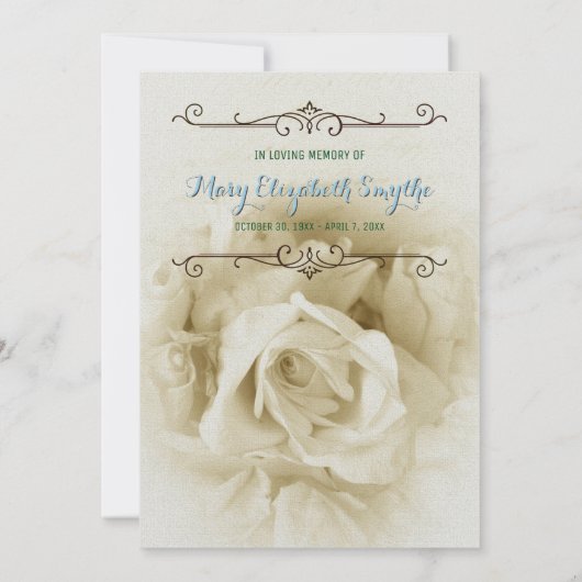 Voeg uw eigen foto-memorieposten toe aan Rozen Kaart (Achterkant)