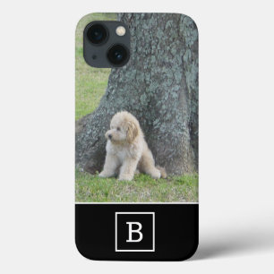 Voeg uw eigen foto & monogram initiaal zwart toe Case-Mate iPhone case