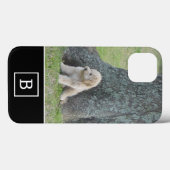 Voeg uw eigen foto & monogram initiaal zwart toe Case-Mate iPhone case (Achterkant (horizontaal))