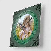 VOEG UW EIGEN FOTO OF TEKST TOE. VIERKANTE KLOK (Hoek)