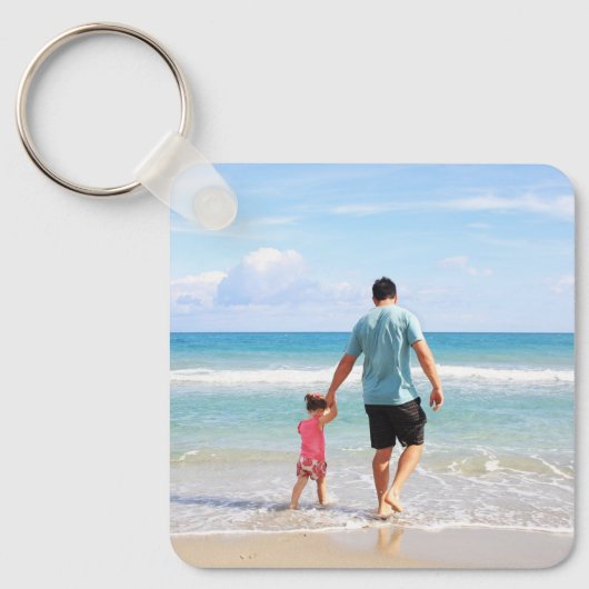 Voeg uw eigen foto of tekstaluminium toe sleutelhanger (Voorkant)