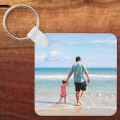 Voeg uw eigen foto of tekstaluminium toe sleutelhanger (Voorkant)