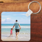 Voeg uw eigen foto of tekstaluminium toe sleutelhanger (Achterkant)