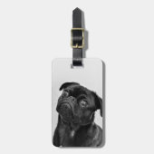 Voeg uw eigen foto-reis toe | grappige pug bagagelabel (Voorkant verticaal)