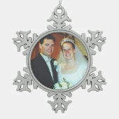 Voeg uw eigen foto-Snowflake-versiering toe Tin Sneeuwvlok Ornament (Voorkant)