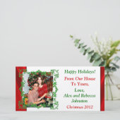 Voeg uw eigen foto toe aan de kerstkaart met een a (Staand voorkant)