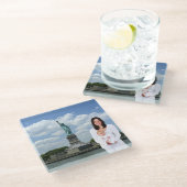 VOEG UW EIGEN FOTO TOE GLAZEN ONDERZETTER (Schuin)