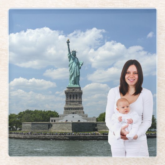 VOEG UW EIGEN FOTO TOE GLAZEN ONDERZETTER (Voorkant)