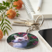 "Voeg uw eigen foto toe" Sleutelhanger (Zijkant)