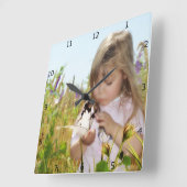 VOEG UW EIGEN FOTO TOE VIERKANTE KLOK (Hoek)