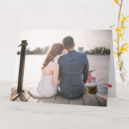 Voeg uw eigen Foto-Valentijnsdag toe Kaart (Gele Bloem)