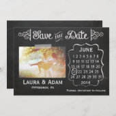 Voeg uw eigen fotobord toe sparen de Datum Save The Date (Voorkant / Achterkant)