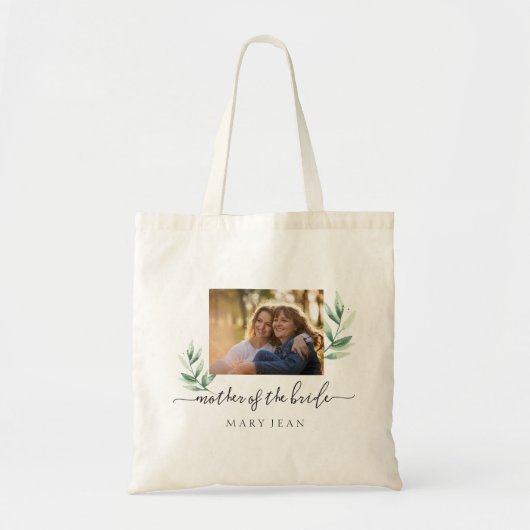 Voeg uw eigen fotomoeder van de Bride Budget Canva Tote Bag (Voorkant)