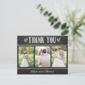 Voeg uw eigen foto's krijtbord dank u briefkaart (Staand voorkant)