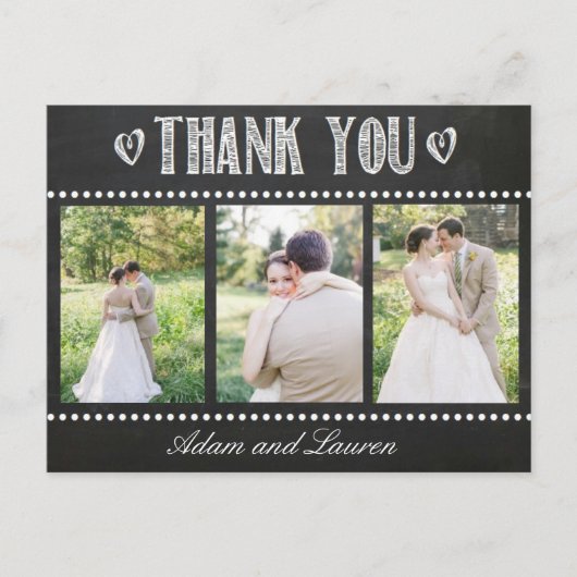 Voeg uw eigen foto's krijtbord dank u briefkaart (Voorkant)