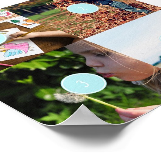 Voeg uw eigen foto's  stijl 4 afbeeldingen toe poster (Hoek)