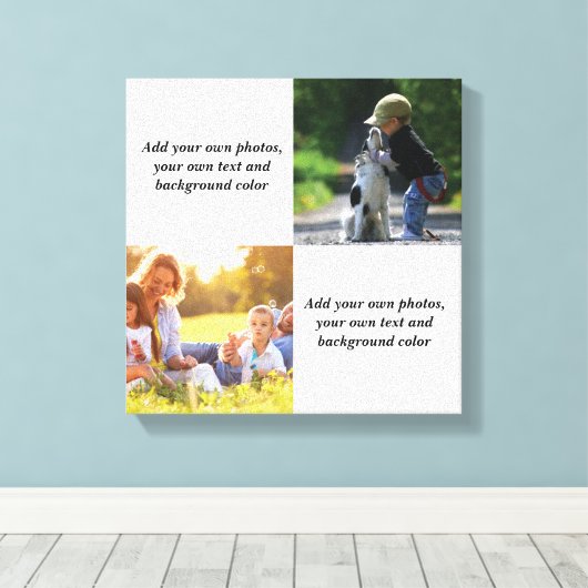 Voeg uw eigen foto's, tekst en achtergrond toe wer canvas afdruk (Insitu (Houten vloer))