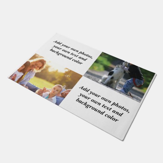 Voeg uw eigen foto's, tekst en achtergrond toe wer deurmat (Schuin)