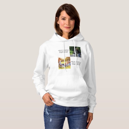 Voeg uw eigen foto's, tekst en achtergrond toe wer hoodie (Voorkant volledig)
