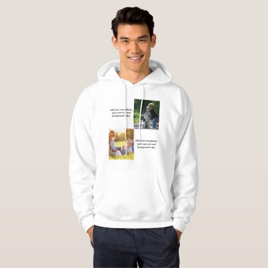 Voeg uw eigen foto's, tekst en achtergrond toe wer hoodie (Voorkant volledig)